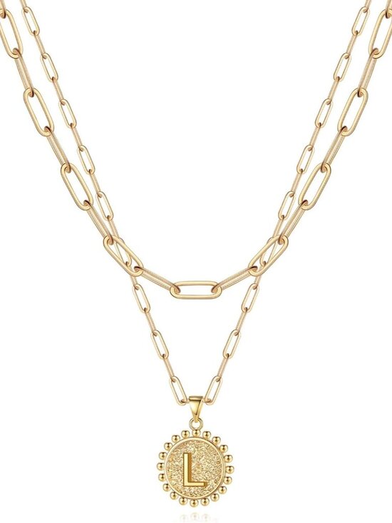 Jewelry - Layered Initial Necklaces for Women Trendy, Letter A-Z Necklace | 14K Gold-Plate